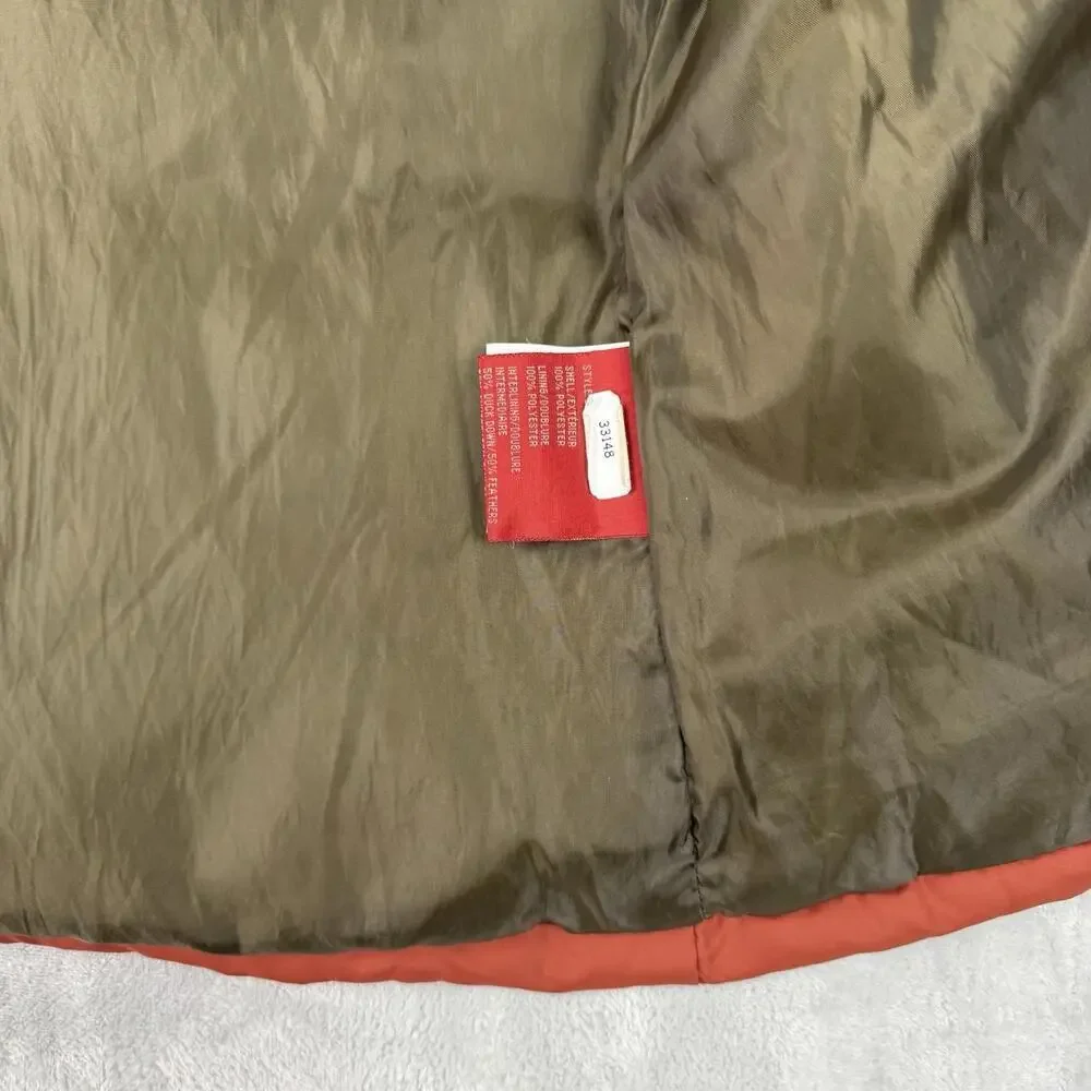 Levi’s Orange Puffer Vest Men Size L Vintage Style Full Zip Quilted Outdoor Y2K